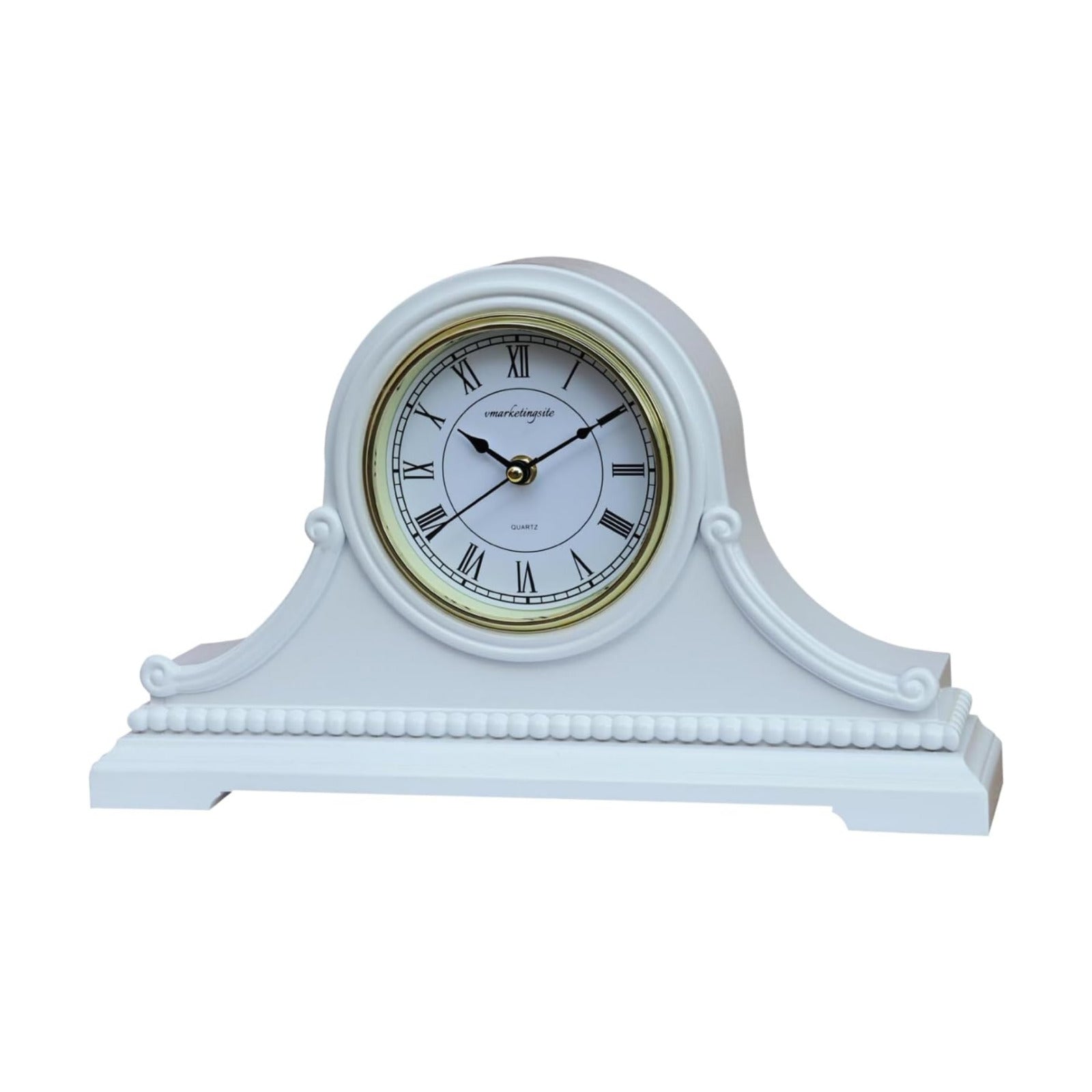 Mantel Clocks, Battery Operated, Silent Wood Table Clock with Westminster Chimes On The Hour, Solid Wooden Shelf