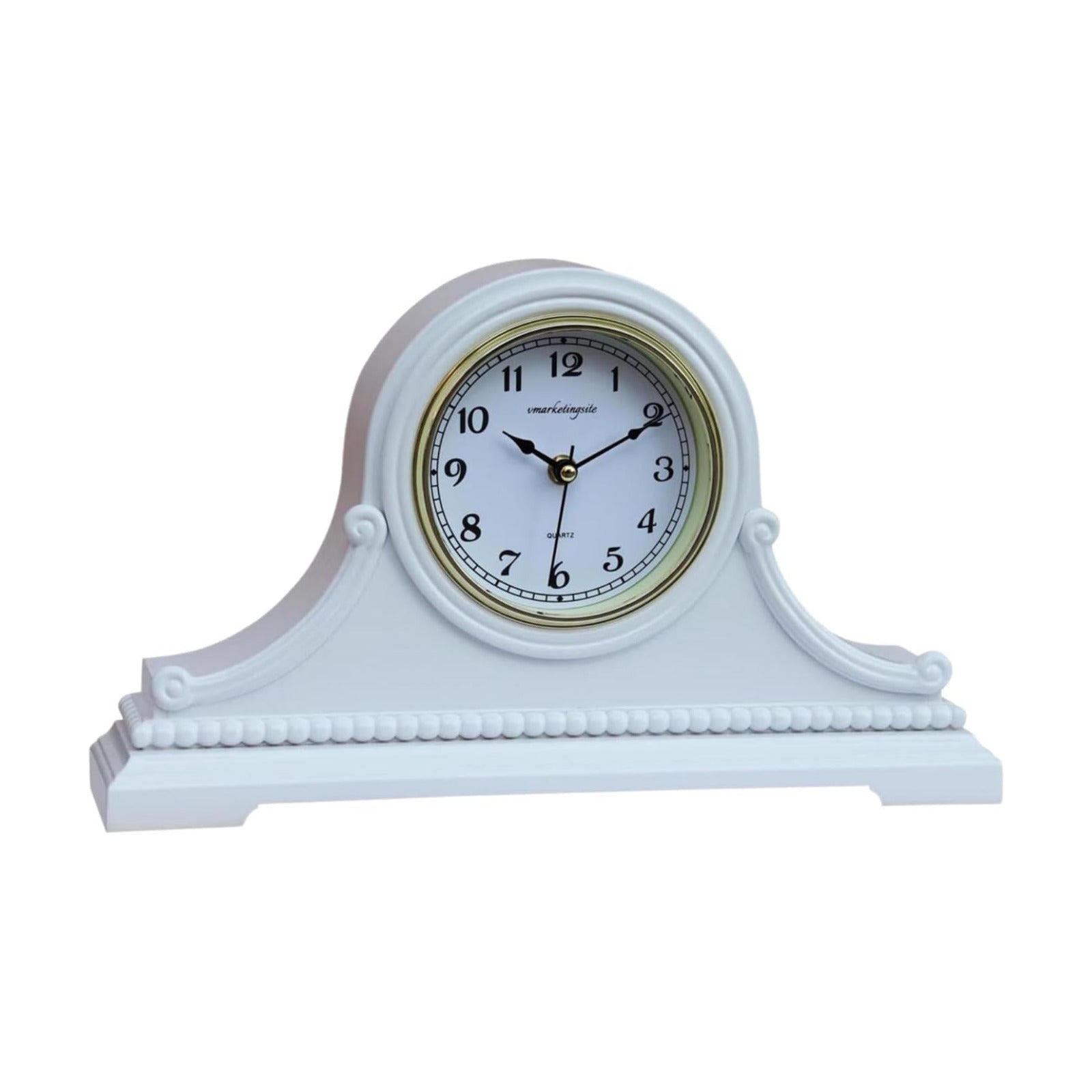 Mantel Clocks, Battery Operated, Silent Wood Table Clock with Westminster Chimes On The Hour, Solid Wooden Shelf
