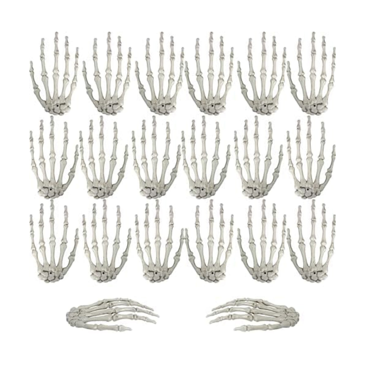 XONOR 10 Pairs Halloween Skeleton Hands Realistic Plastic Fake Human Hands for Halloween Zombie Party Terror Scary Props