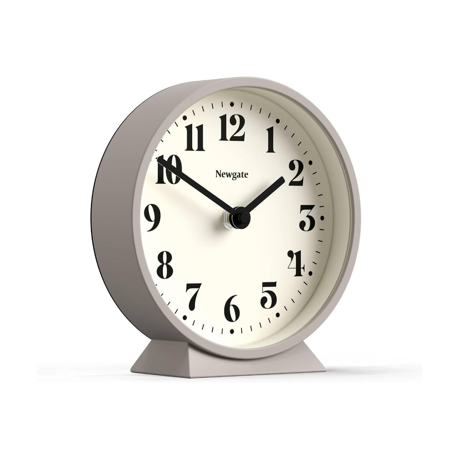 NEWGATE® Theatre Mantel Clock | Modern Classic Round Design | Stone | Contemporary Style for Desk, Table, Shelf or