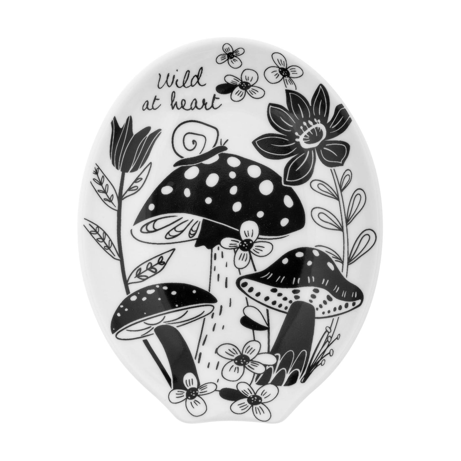 B&W Ceramic Spoon Rest / OS / Mushroom