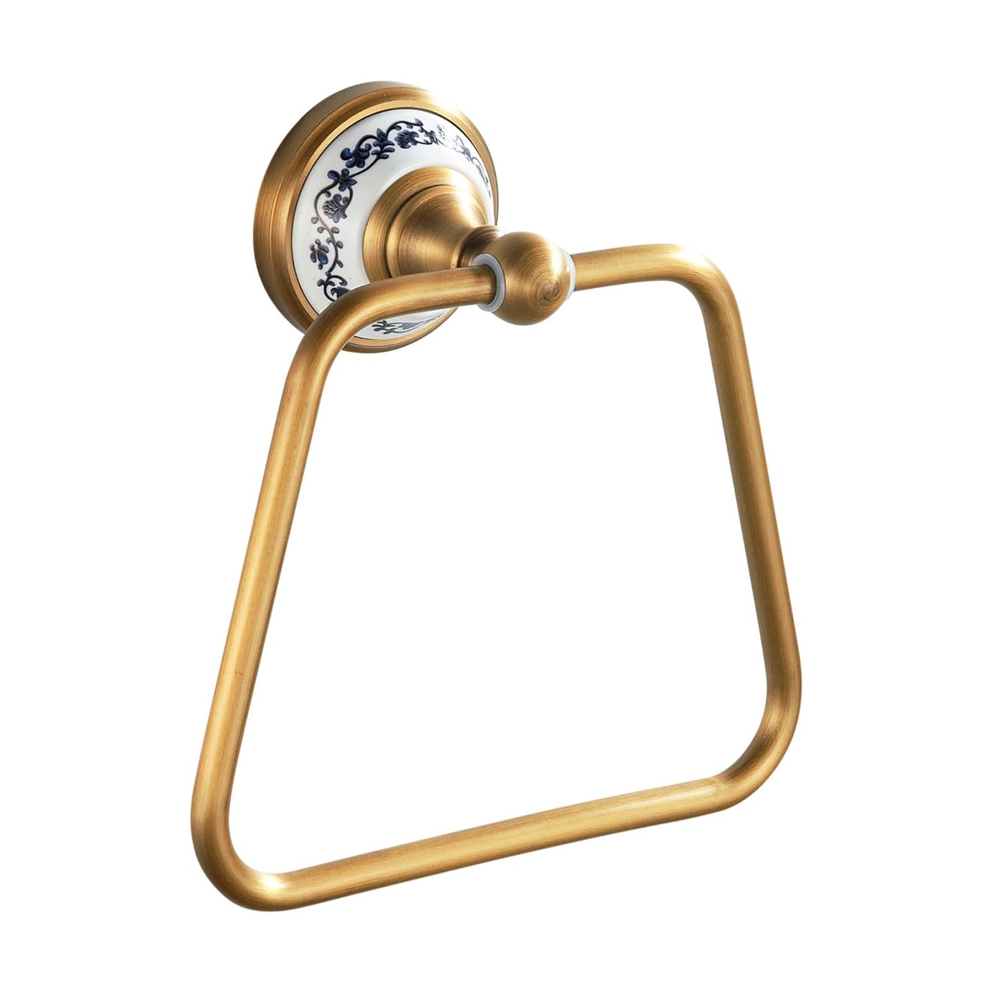 Trapezoid Antique Bronze Brass Hand Towel Holder, Bathroom Hardware Accessories,Porcelain Design