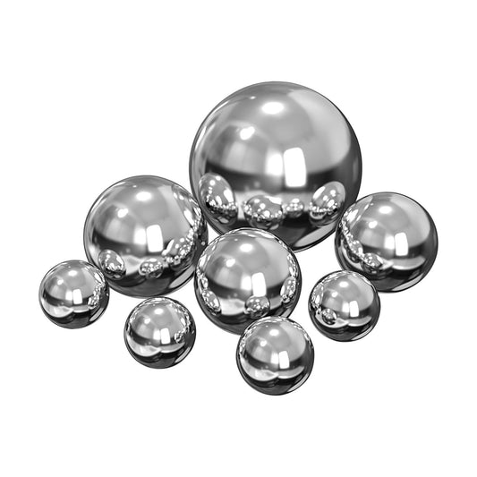 Stainless Steel Decorative Balls for Centerpiece Bowls Assorted Size Metal Orbs / Silver / Set of 8