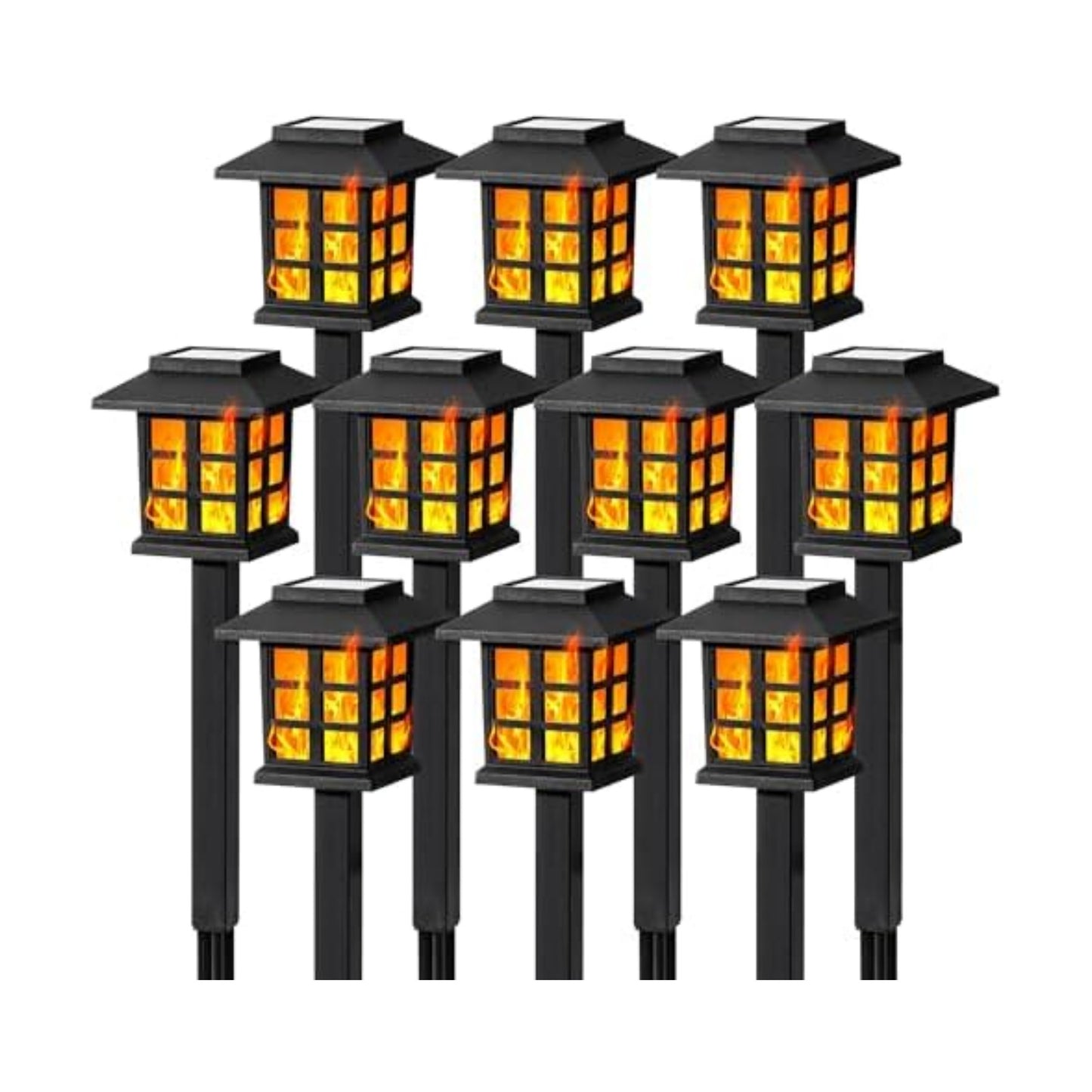GIGALUMI Solar Lights Outdoor Waterproof 10 Pack, LED Garden Decor