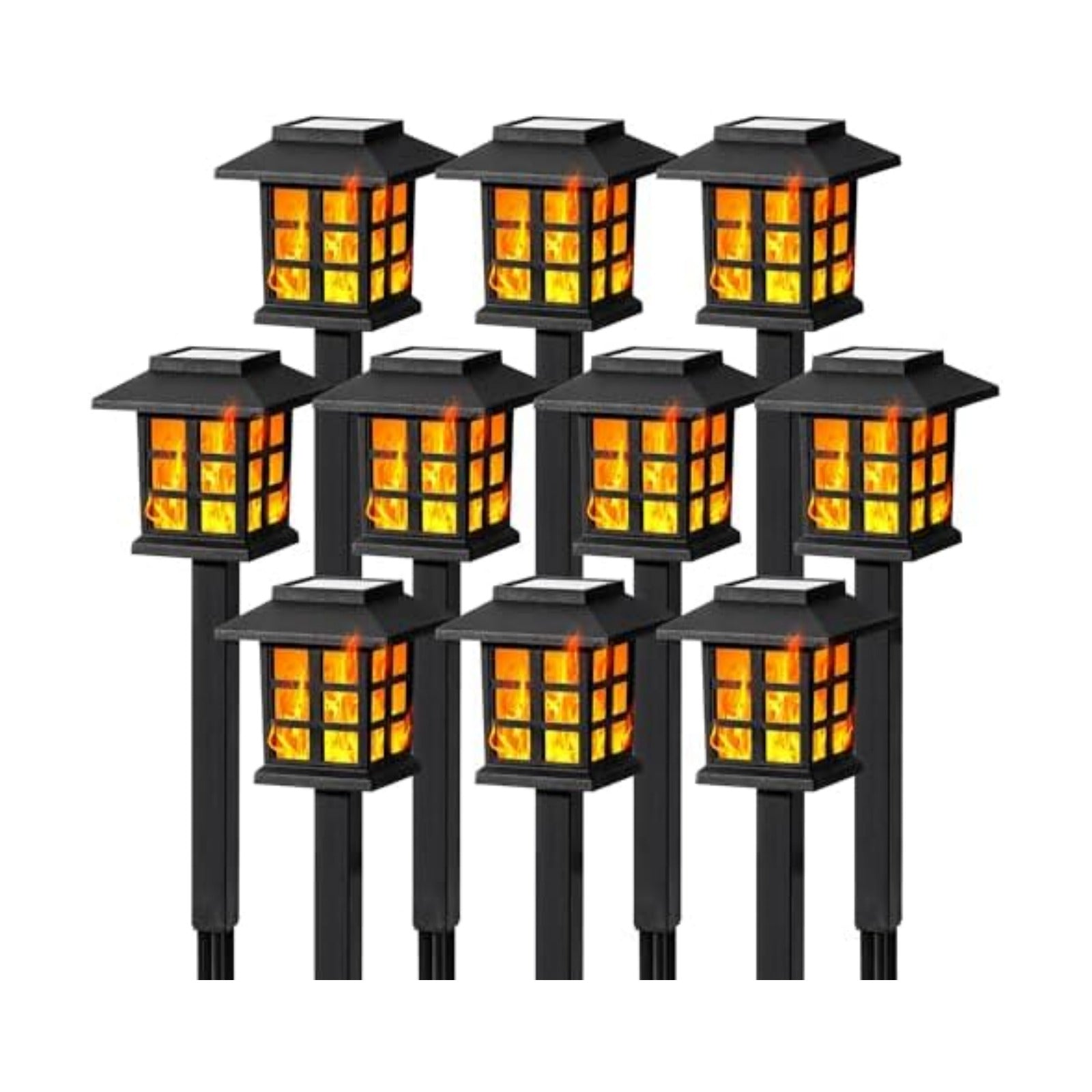 GIGALUMI Solar Lights Outdoor Waterproof 10 Pack, LED Garden Decor