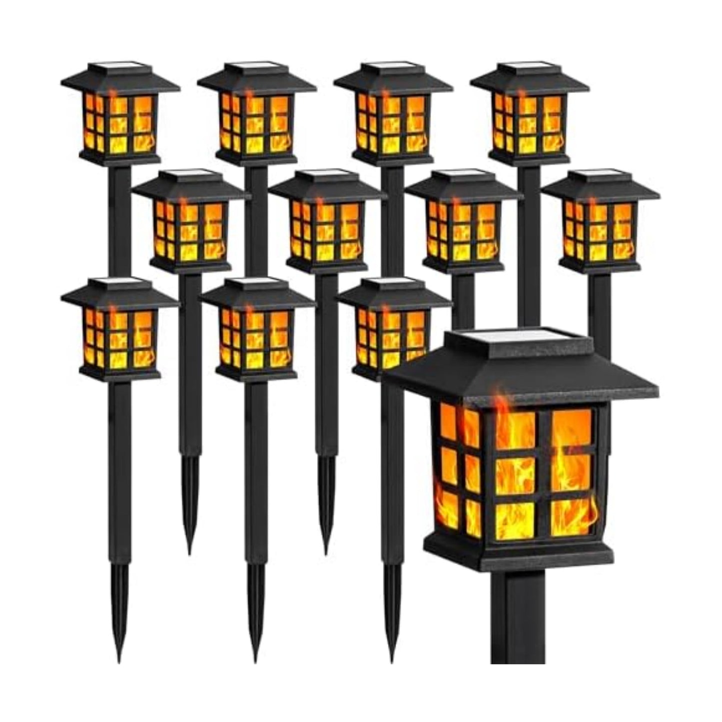 GIGALUMI Solar Lights Outdoor Waterproof 12 Pack, LED Garden Decor