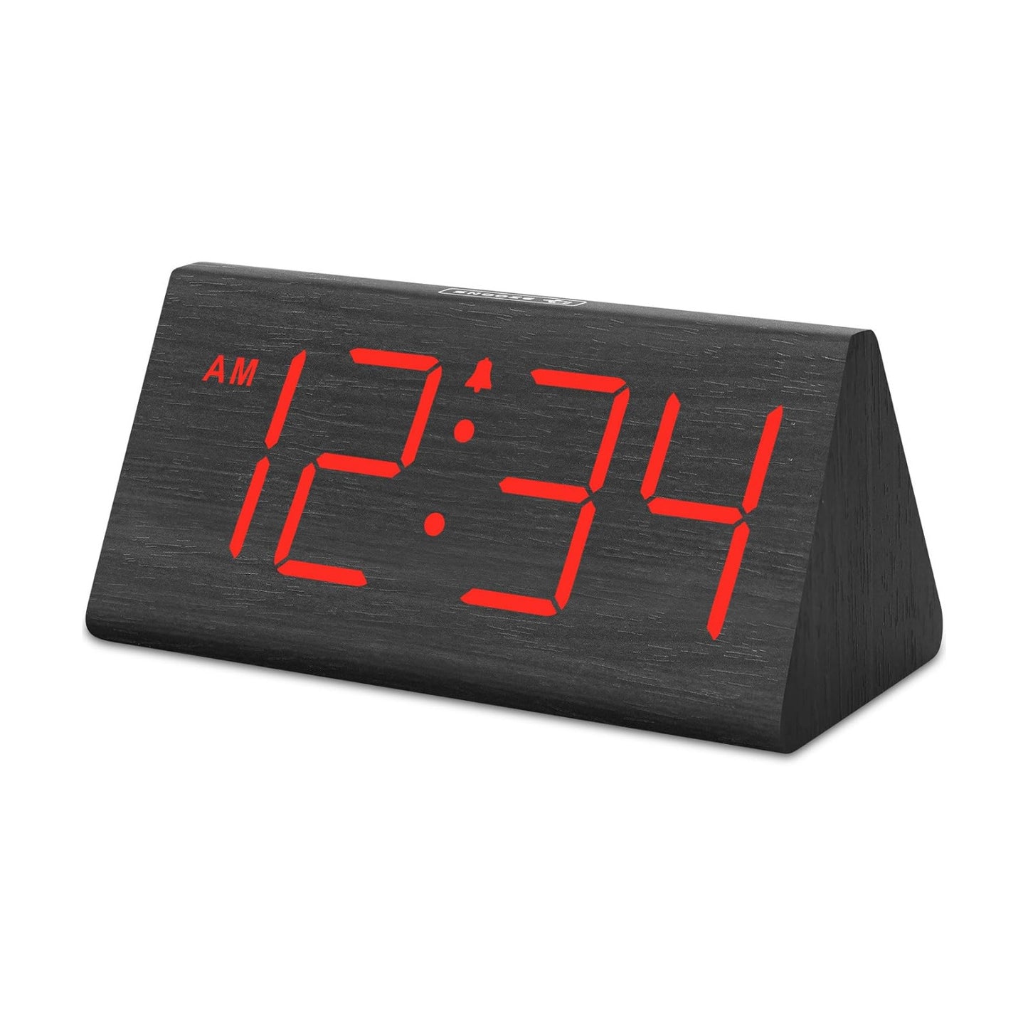 DreamSky Wooden Digital Alarm Clock for Bedrooms with Large Numbers
