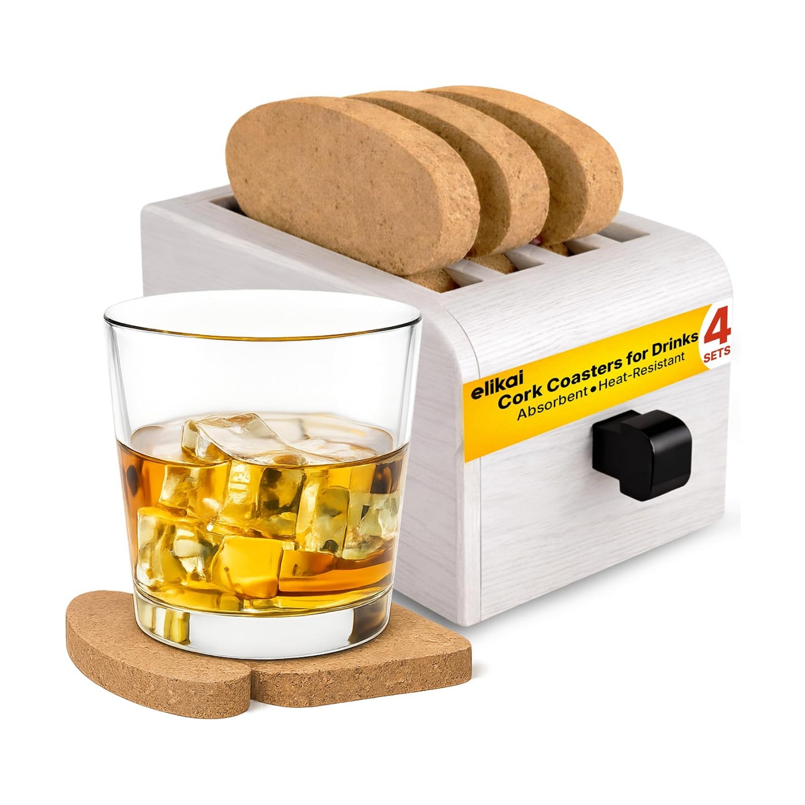 Holder / Absorbent Cork Coaster Set