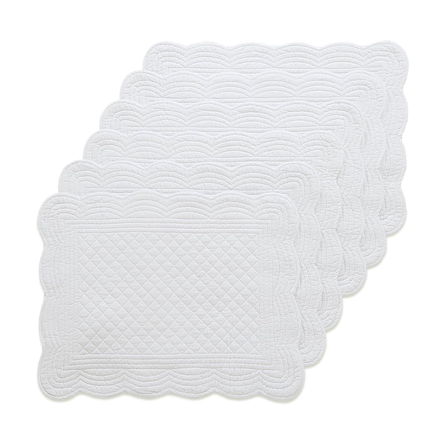 100% Cotton Quilted Placemats Set of 6,Washable Cloth Table Placemats for Kitchen & Dining Table