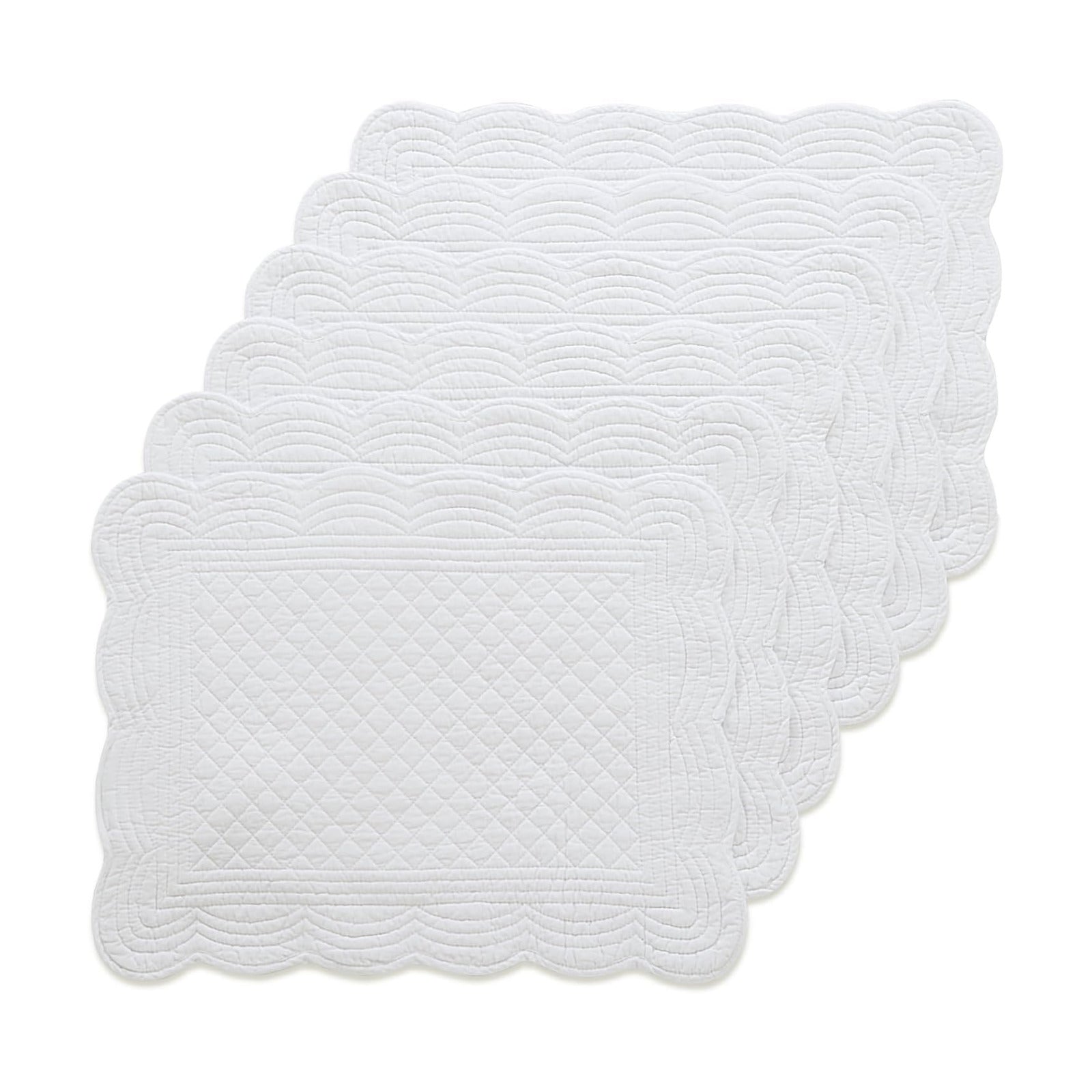 100% Cotton Quilted Placemats Set of 6,Washable Cloth Table Placemats for Kitchen & Dining Table