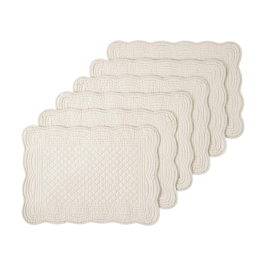 100% Cotton Quilted Placemats Set of 6,Washable Cloth Table Placemats for Kitchen & Dining Table