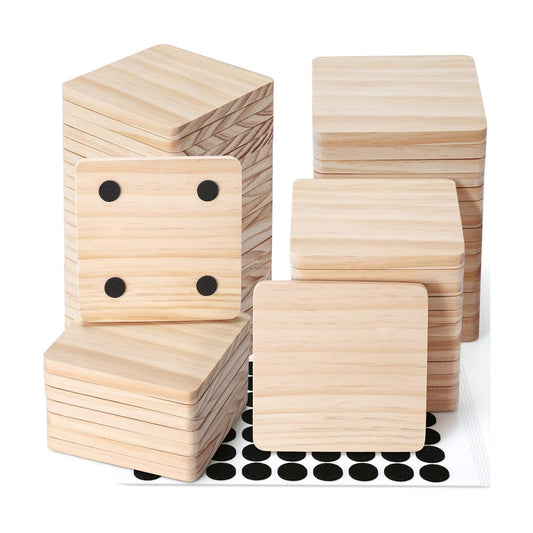 Unfinished Wood Coasters / Suqare / 4 Inch / Set of 60