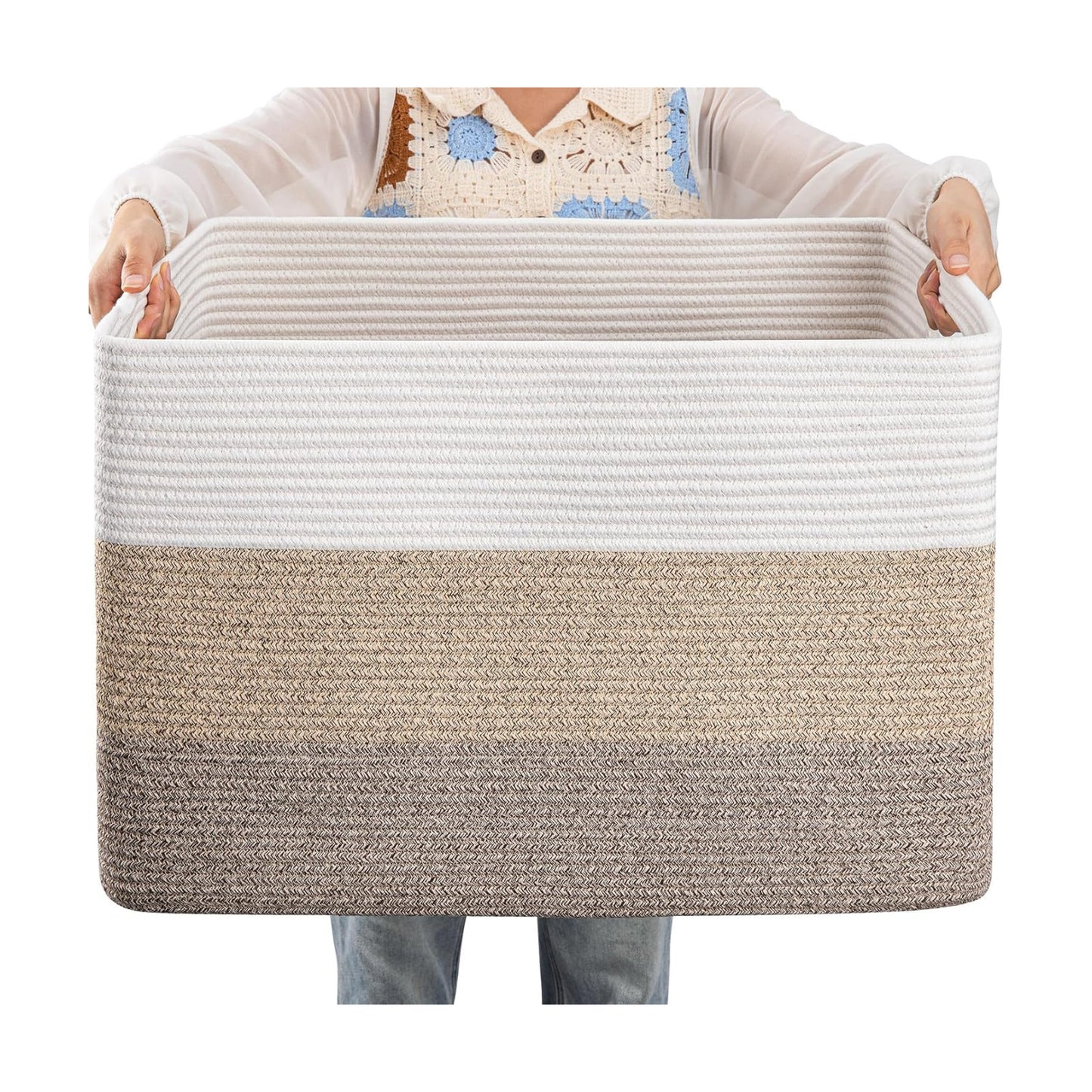 Rectangle Woven Baskets for Storage / Gradient Yellow / 25 x 16 x 16