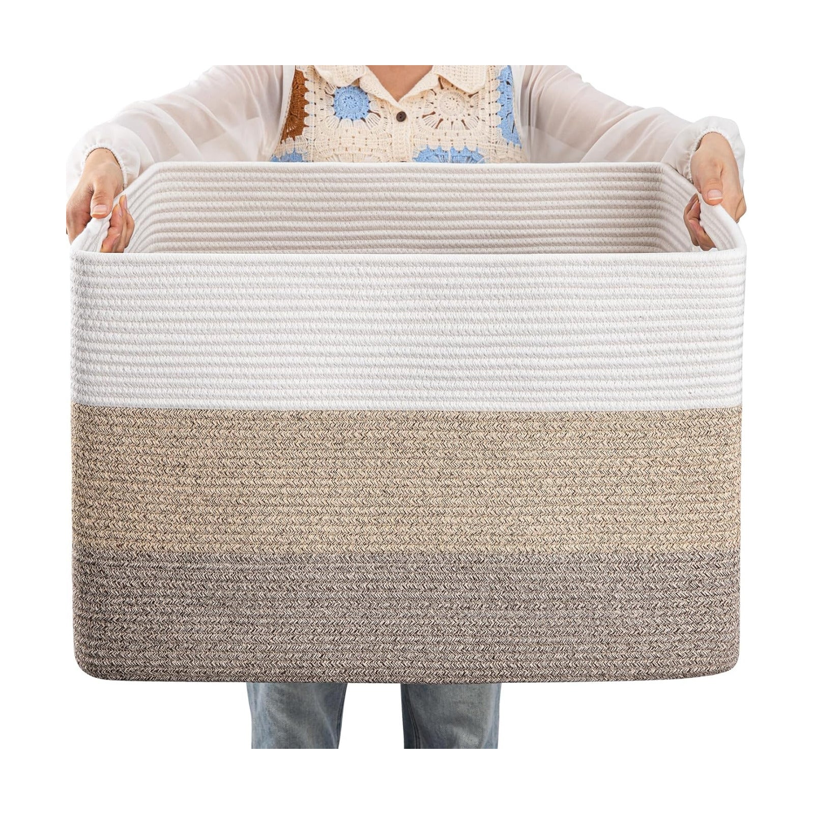 Rectangle Woven Baskets for Storage / Gradient Yellow / 25 x 16 x 16
