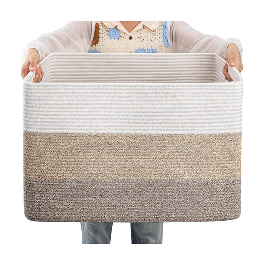 Rectangle Woven Baskets for Storage / Gradient Yellow / 25 x 16 x 16