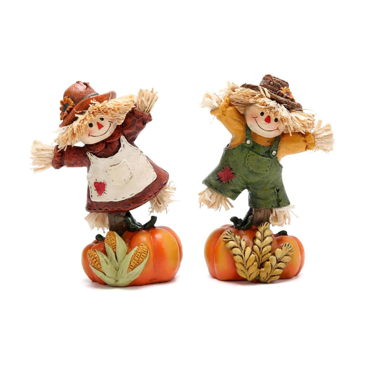 Hodao Fall Scarecrow Pumpkin Figurines, Thanksgiving Decor for Home
