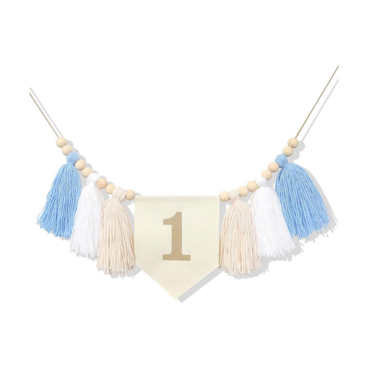 Wood Bead 1st Birthday Banner