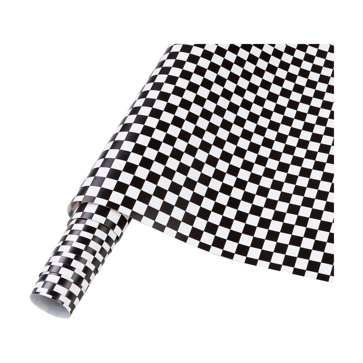12'' x Racing Falg Patterned Adhesive Vinyl for Mugs Decors Self Adhesive / Checked / Black / 8 Inch