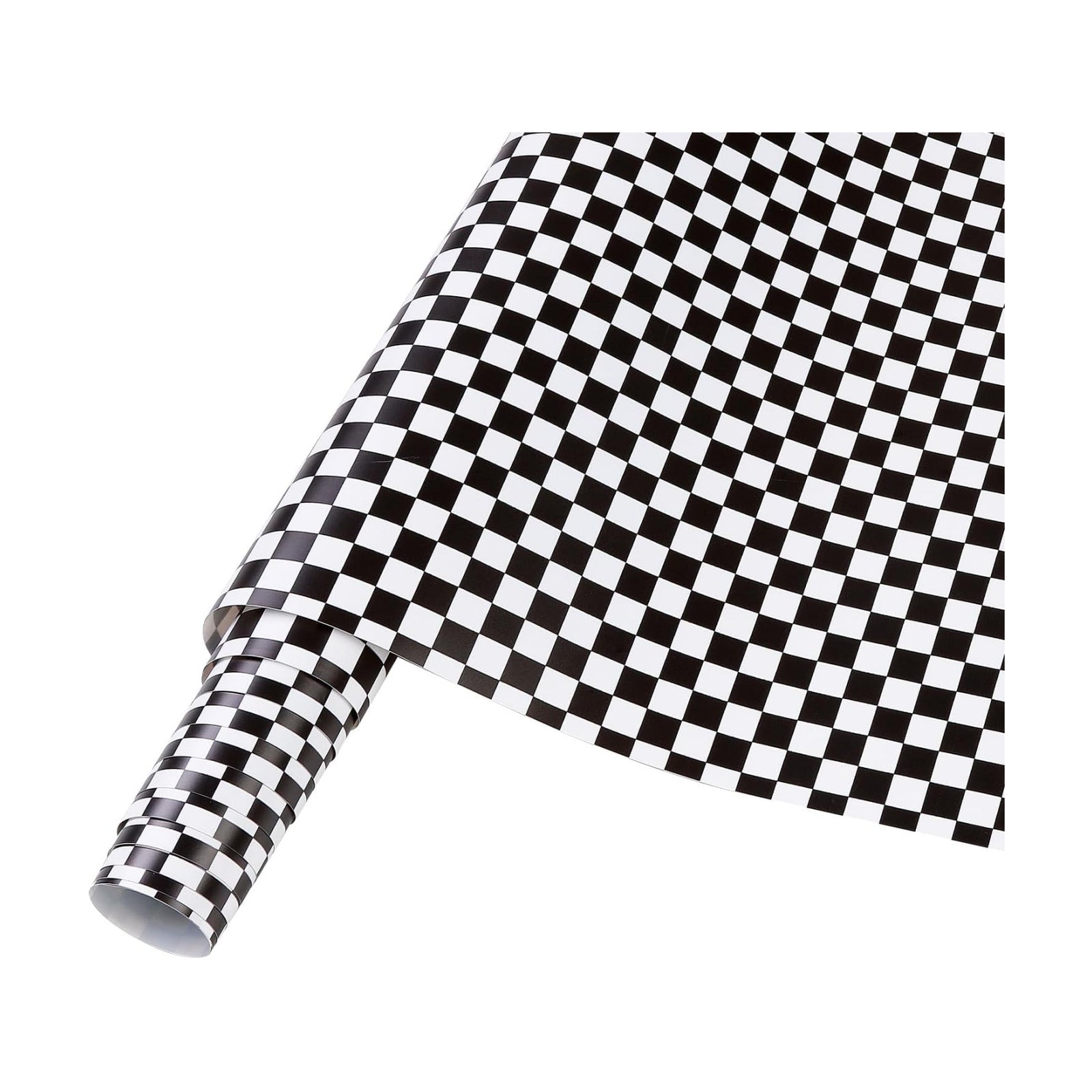 12'' x Racing Falg Patterned Adhesive Vinyl for Mugs Decors Self Adhesive / Checked / Black / 8 Inch