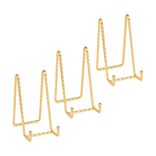 Twisted Metal Wire Plate Stands / Gold-6 Inch / 6 Inch / Set of 3