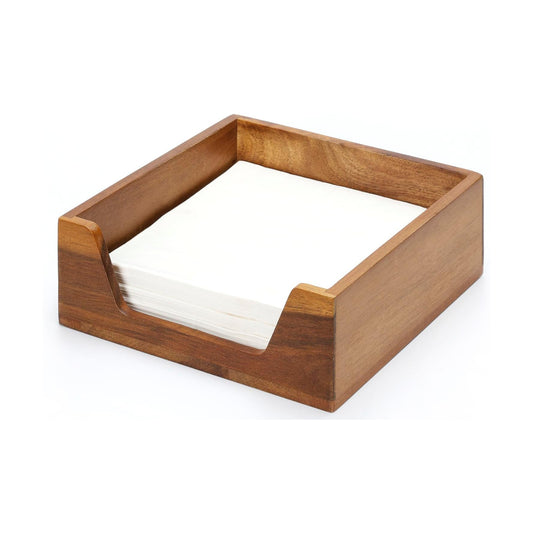 Napkin Holder / Farmhouse Style Square / Brown / 7.36 x 7.36 x 2.16