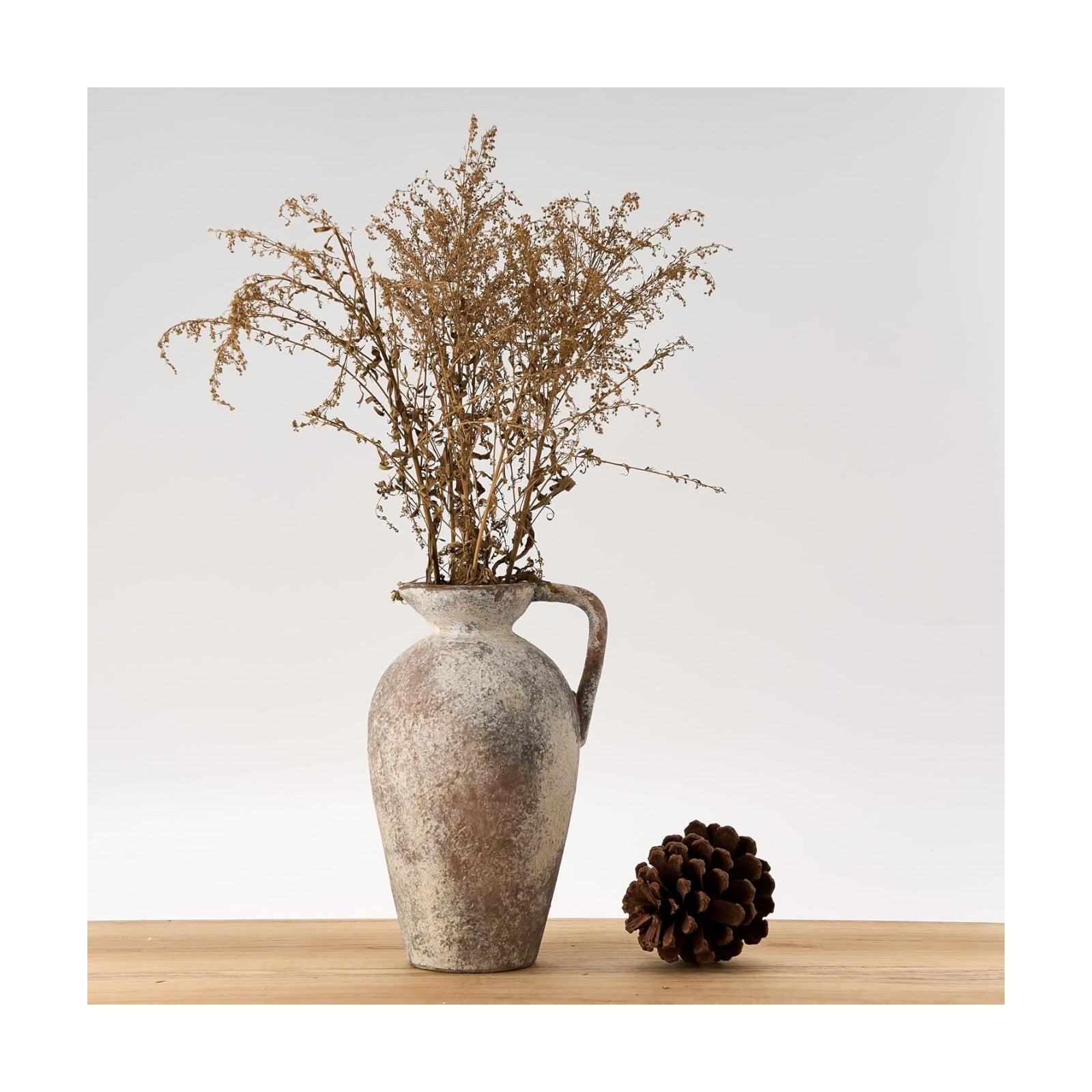 Ceramic Rustic Farmhouse Vase / 9 Inch / Brown / 9.25 Inch
