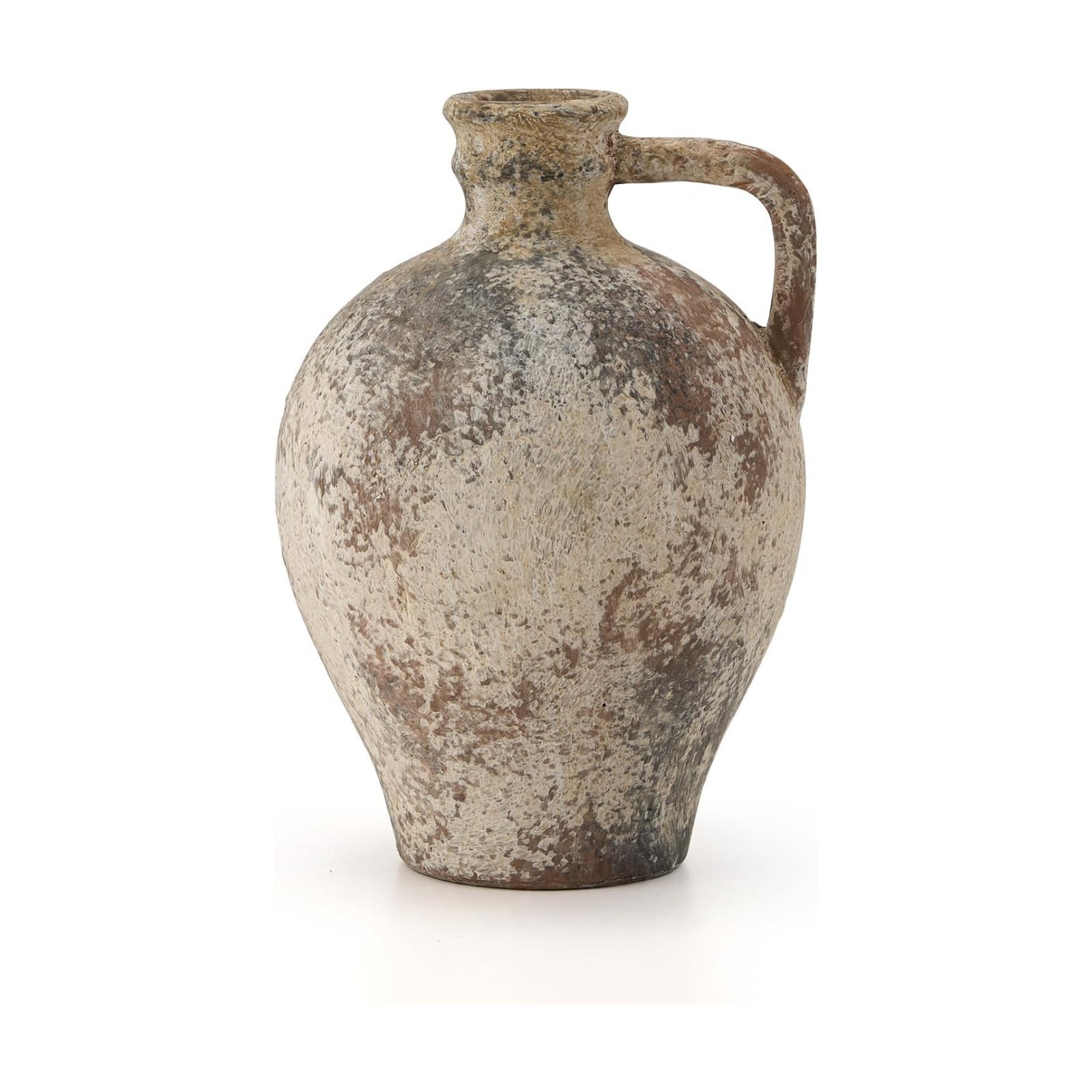 Ceramic Rustic Farmhouse Vase / 8.25 Inch / Brown