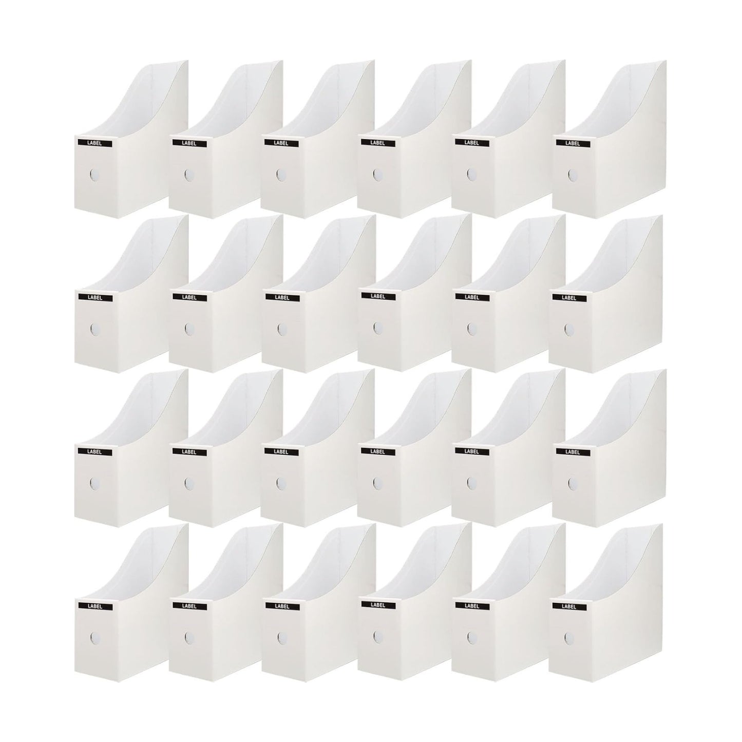 Limitliho 24 Pack White Cardboard Magazine Holder for Desk or Shelves | 10.6''H×10.2'L×3.5''W Magazine File Holder
