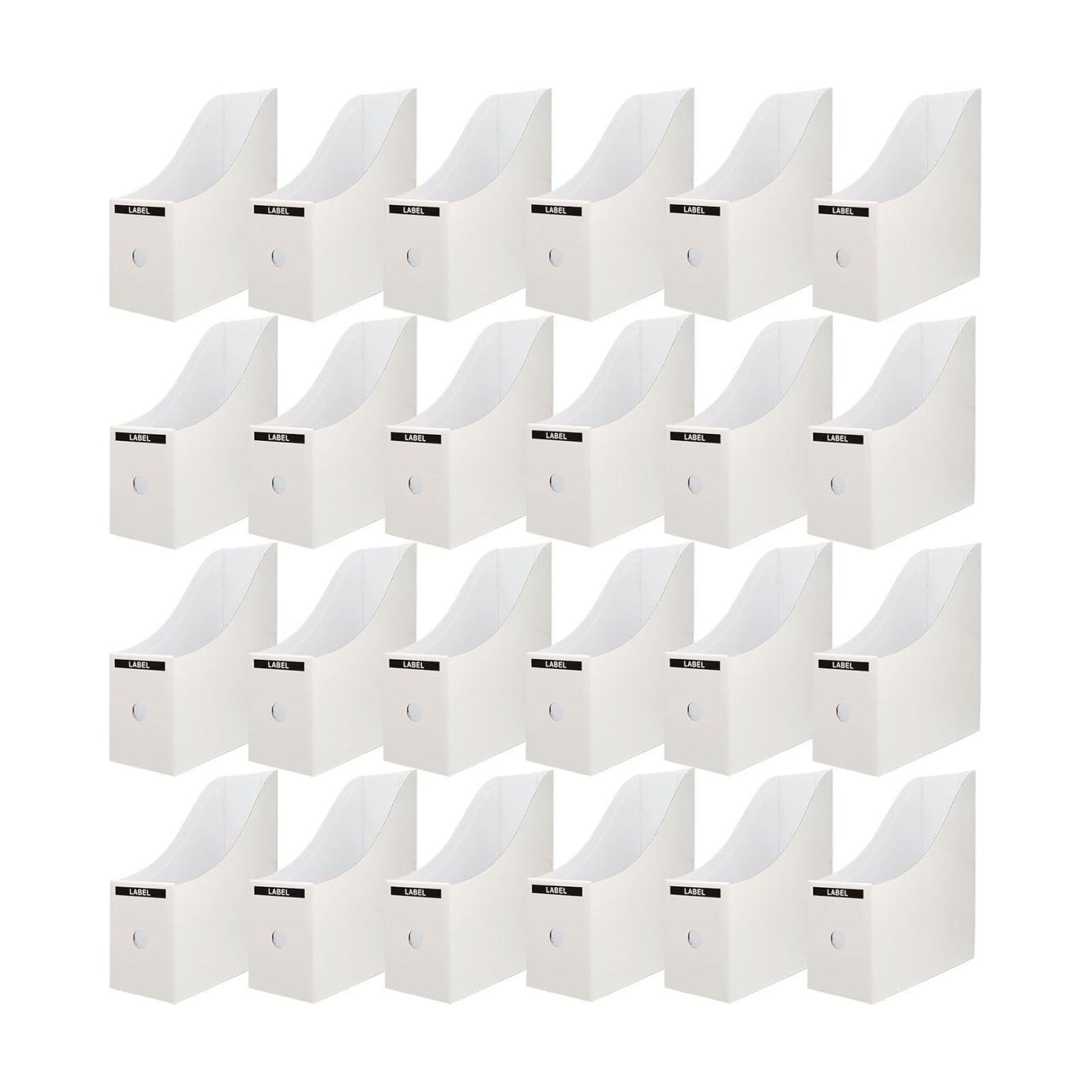 Limitliho 24 Pack White Cardboard Magazine Holder for Desk or Shelves | 10.6''H×10.2'L×3.5''W Magazine File Holder