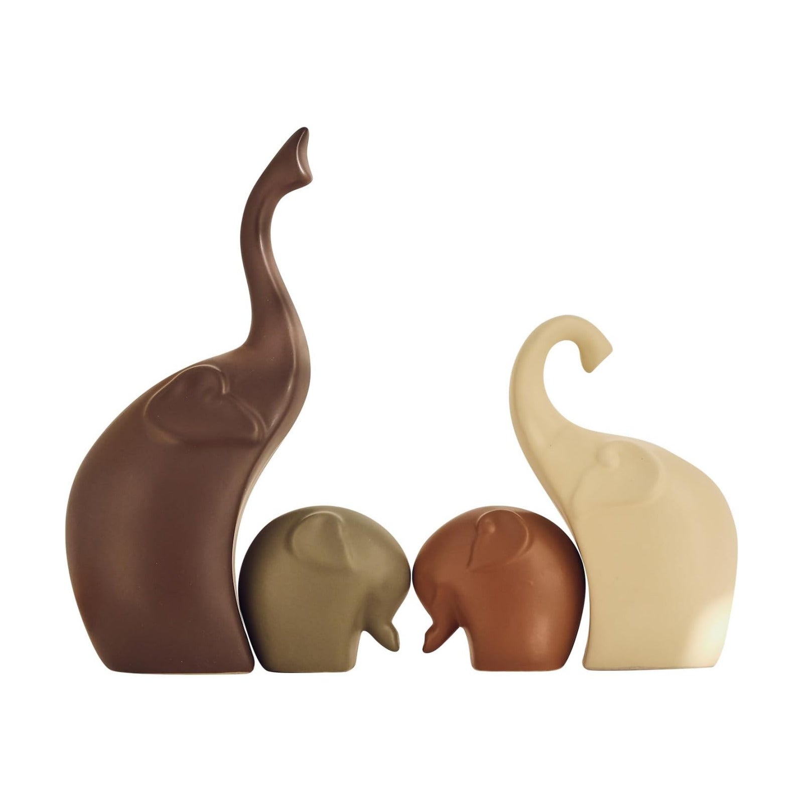 Ceramic Modern Art Elephant Statue Decorations / 4elephant / Set of 4