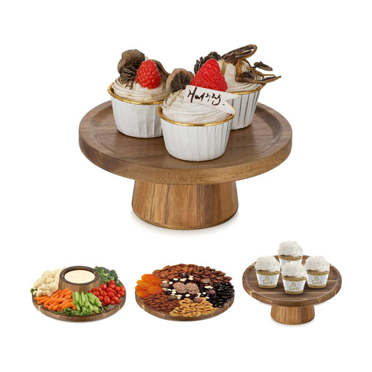 Wood Cake Stand Cupcake Stand / 7.6" Diameter / 7.6 Inch