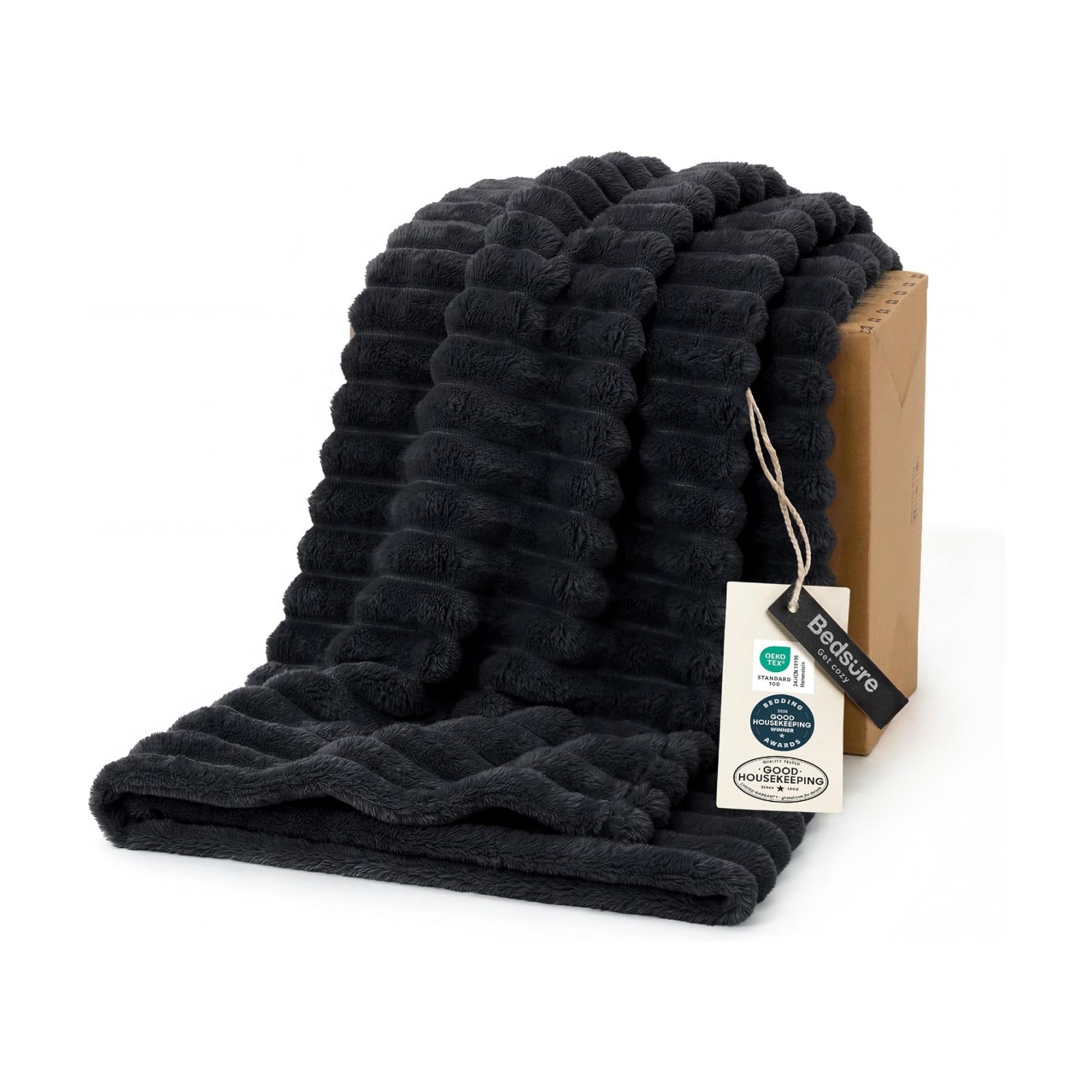 Bedsure Soft Black Throw Blanket for Couch Decor Gifts 50"x70"