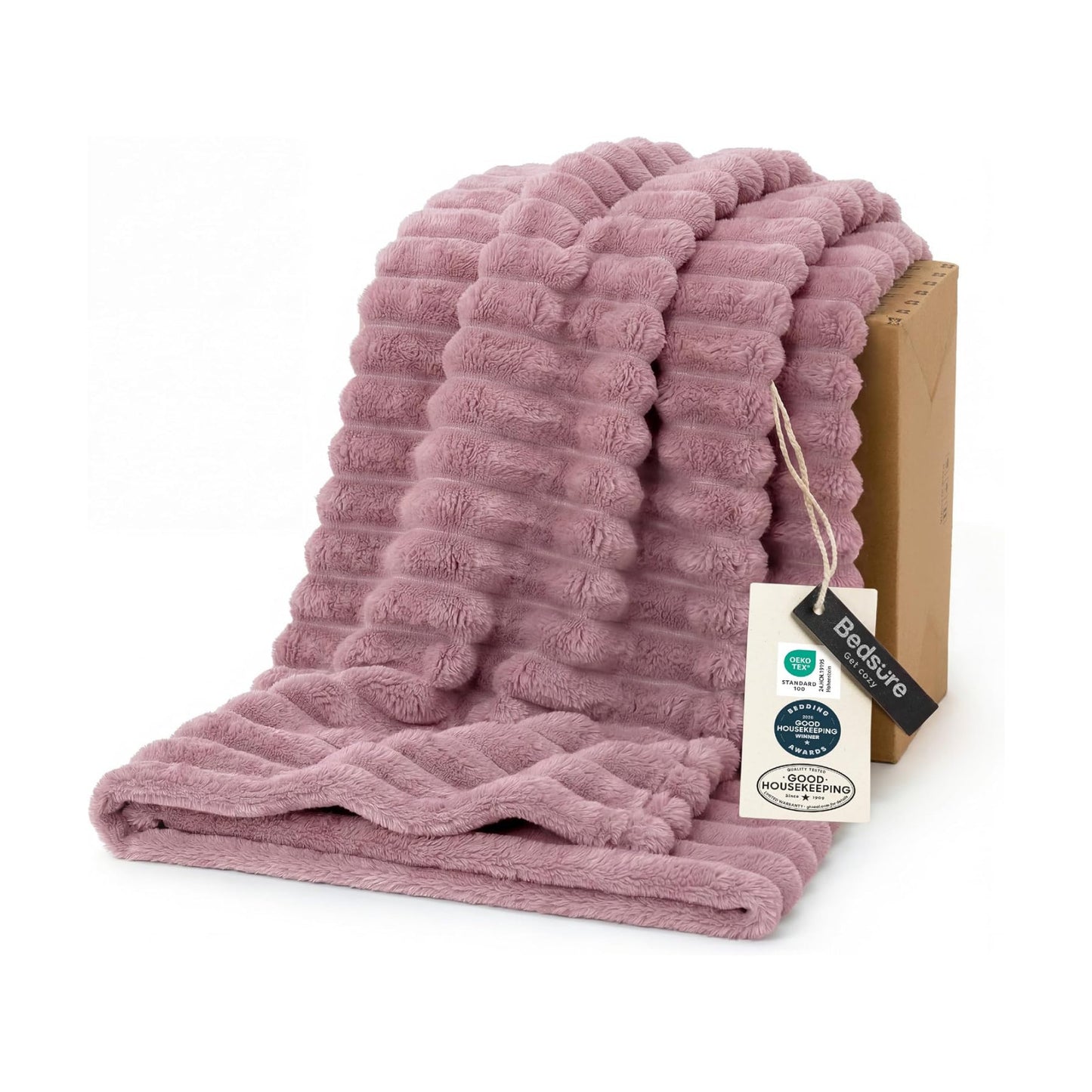 Bedsure Soft Twin Blanket for Bed Decor Gifts Pink 60"x80"