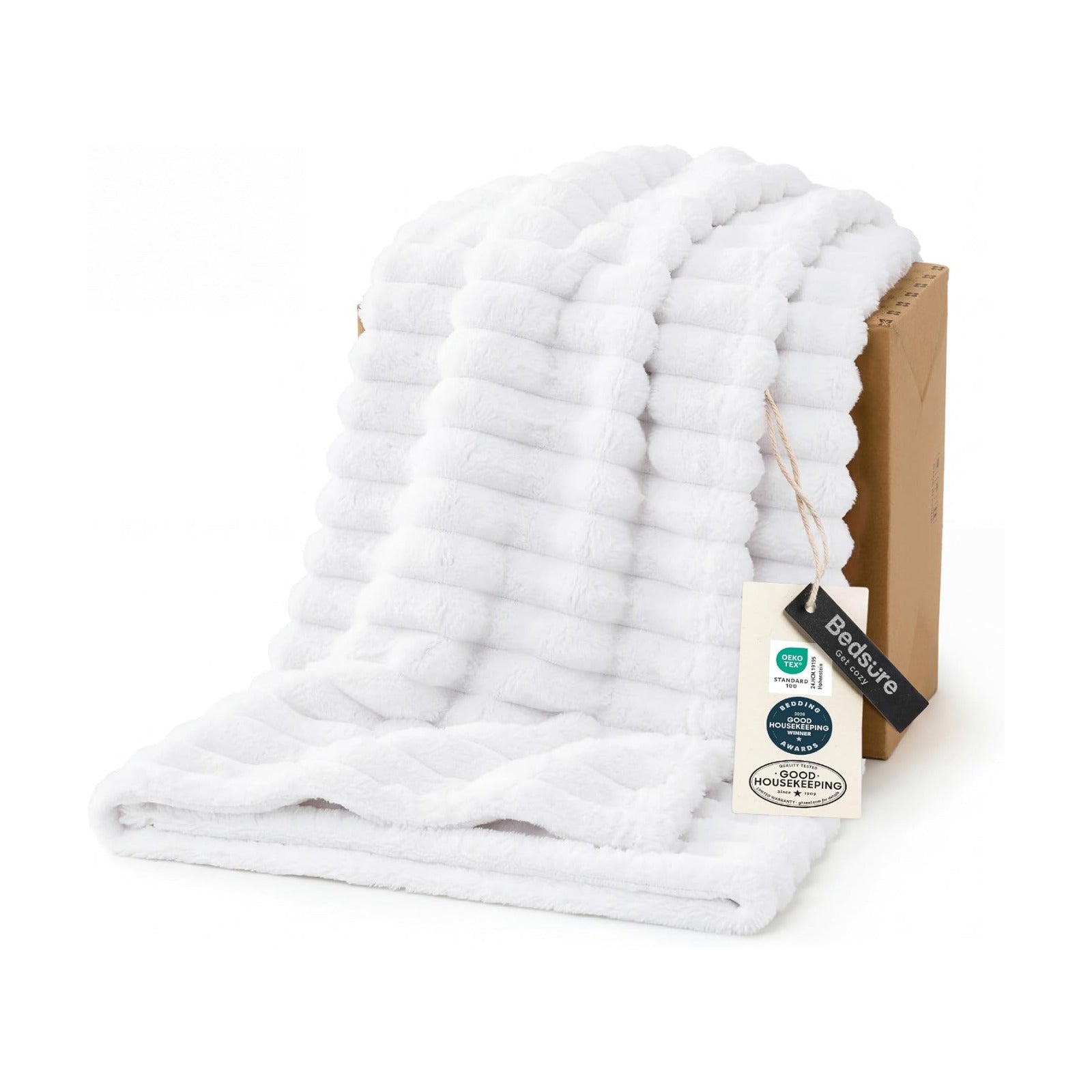Bedsure Soft Twin Blanket for Bed Decor Gifts Bright White 60"x80"