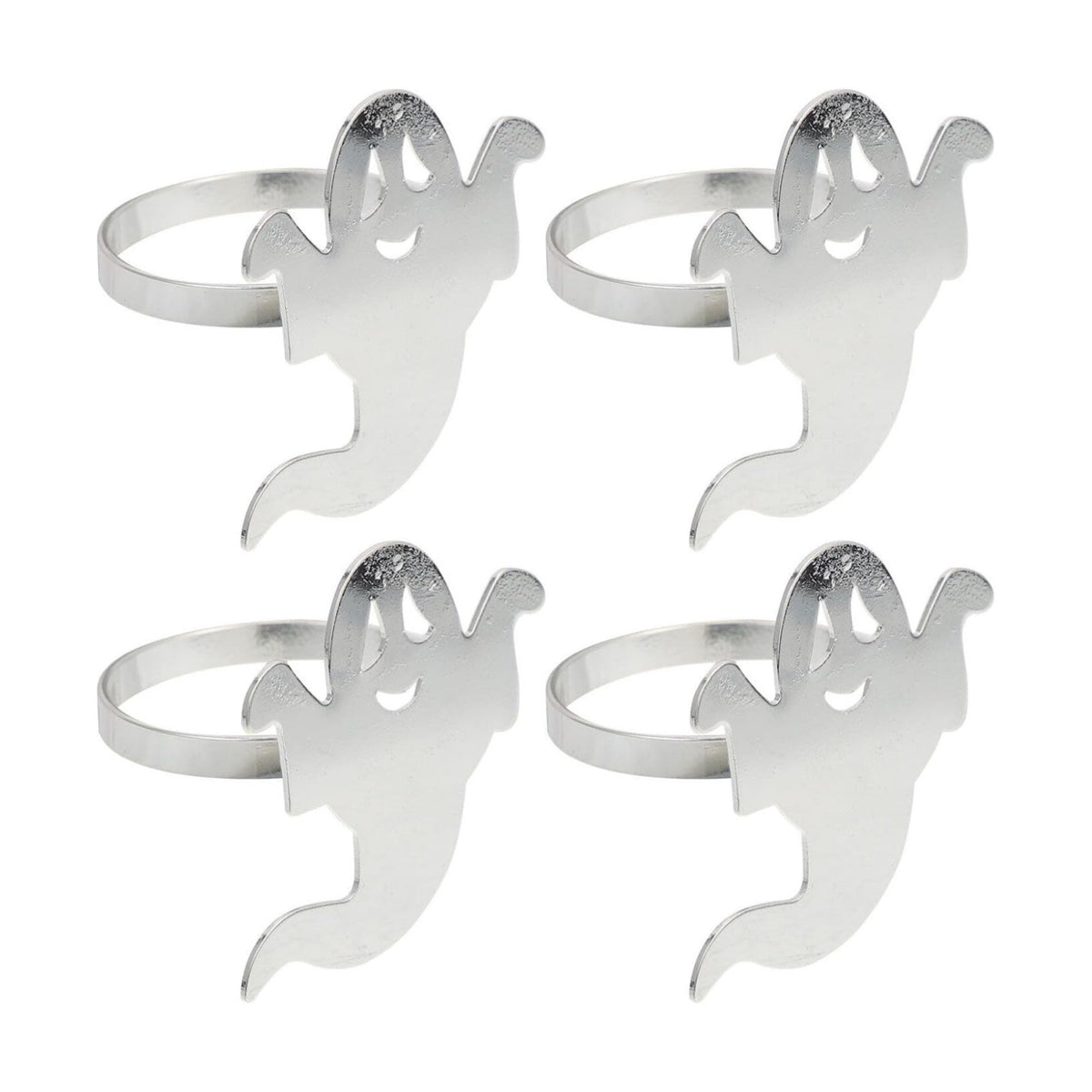 Luxshiny 4pcs Halloween Ghost Napkin Alloy Napkin Holders for Festive Dining Table Decor Creative Ghost-Shaped Tableware for Halloween Parties Gatherings