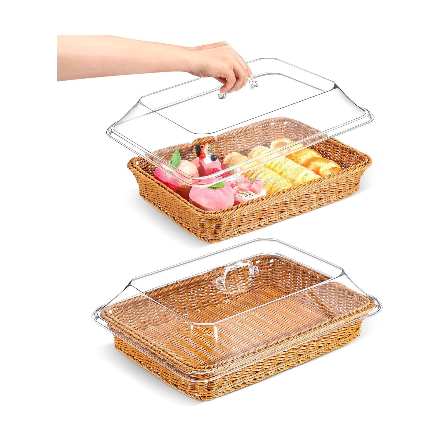Wicker Large Bread Basket / 15.75 x 11.81 / Set of 2