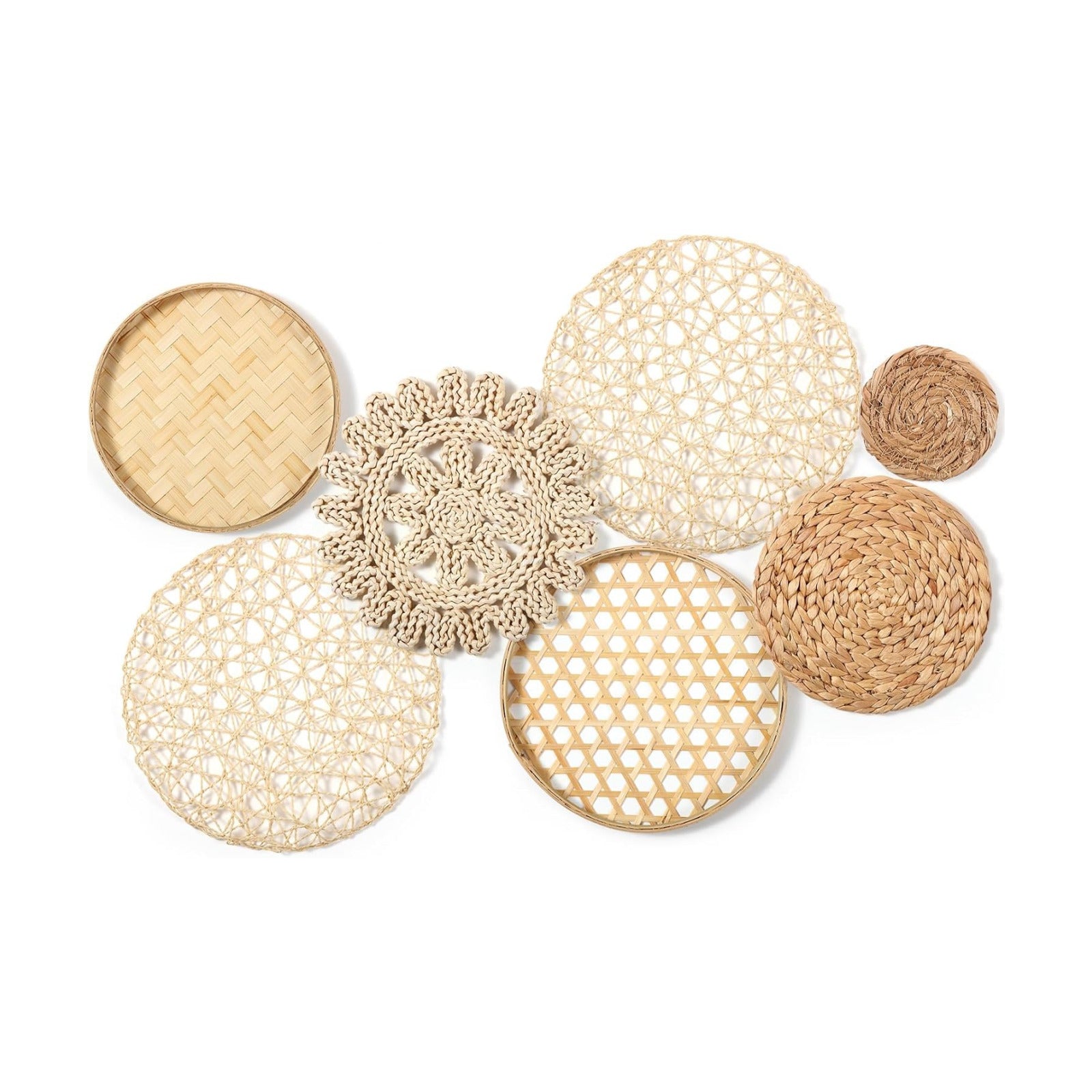 Boho Wall Basket Decor / Set of 7