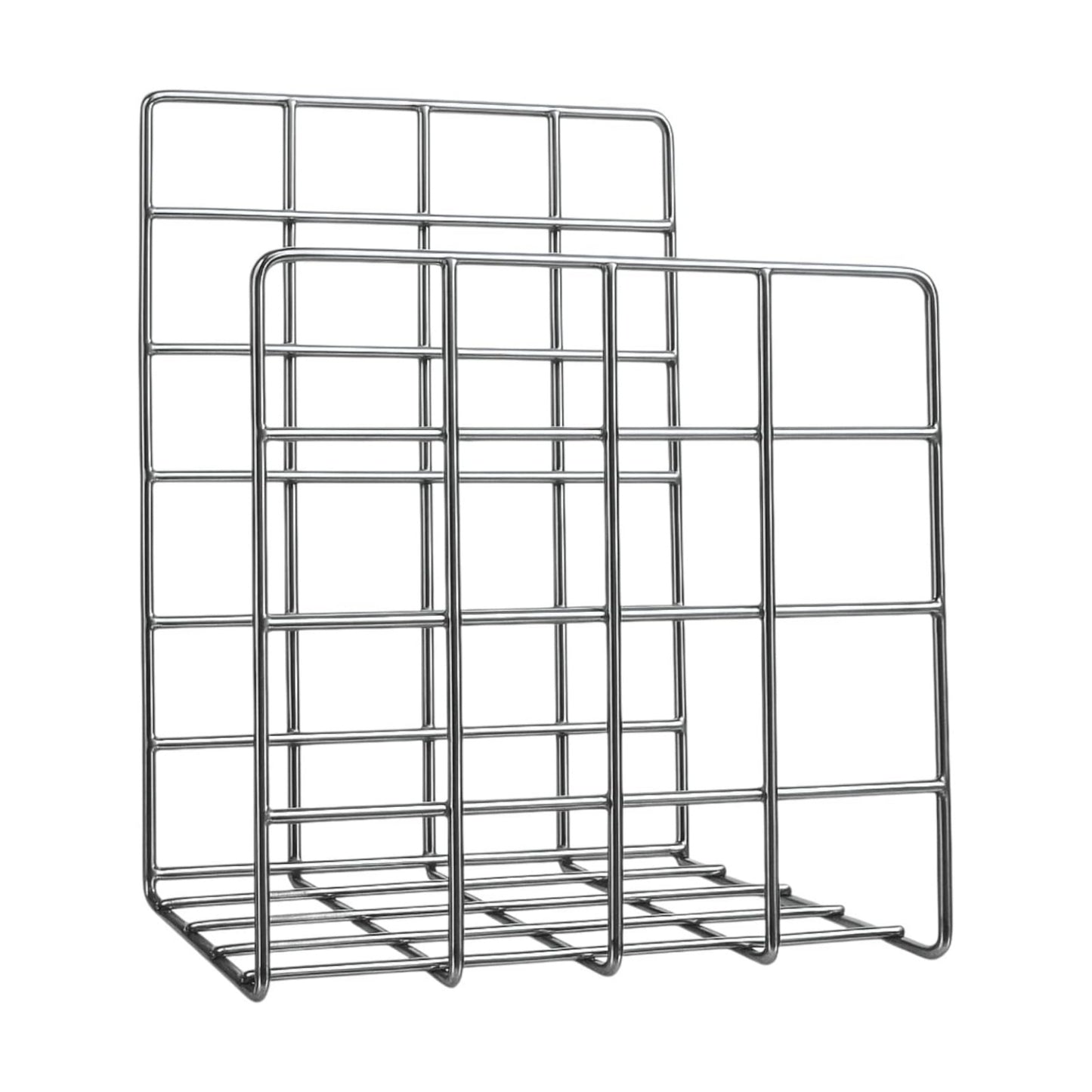 Olio Churvy Record & Book Stand, Chrome Vinyl, Book & Magazine Storage Rack | Holds Vinyl Records, Books, & Magazines