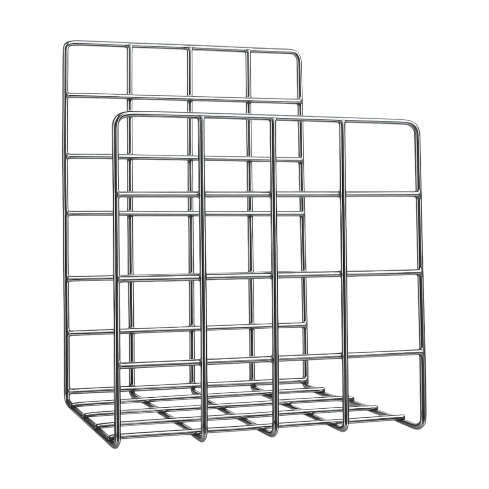 Olio Churvy Record & Book Stand, Chrome Vinyl, Book & Magazine Storage Rack | Holds Vinyl Records, Books, & Magazines