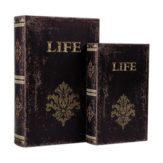 Decorative Book Box Wood Faux Book Box / 2books / Set of 2