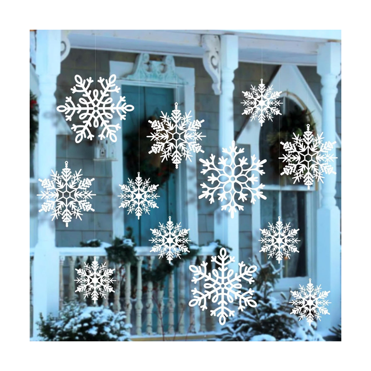 kockuu Large Christmas Hanging Snowflakes Decorations Outdoor for Tree