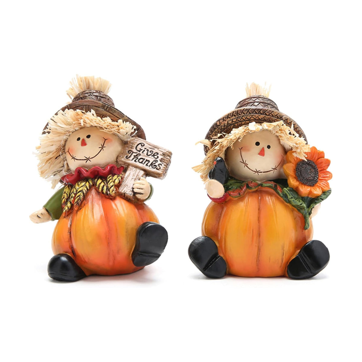 Hodao 2 PCS Fall Harvest Scarecrow Decoration, Thanksgiving Centerpiece