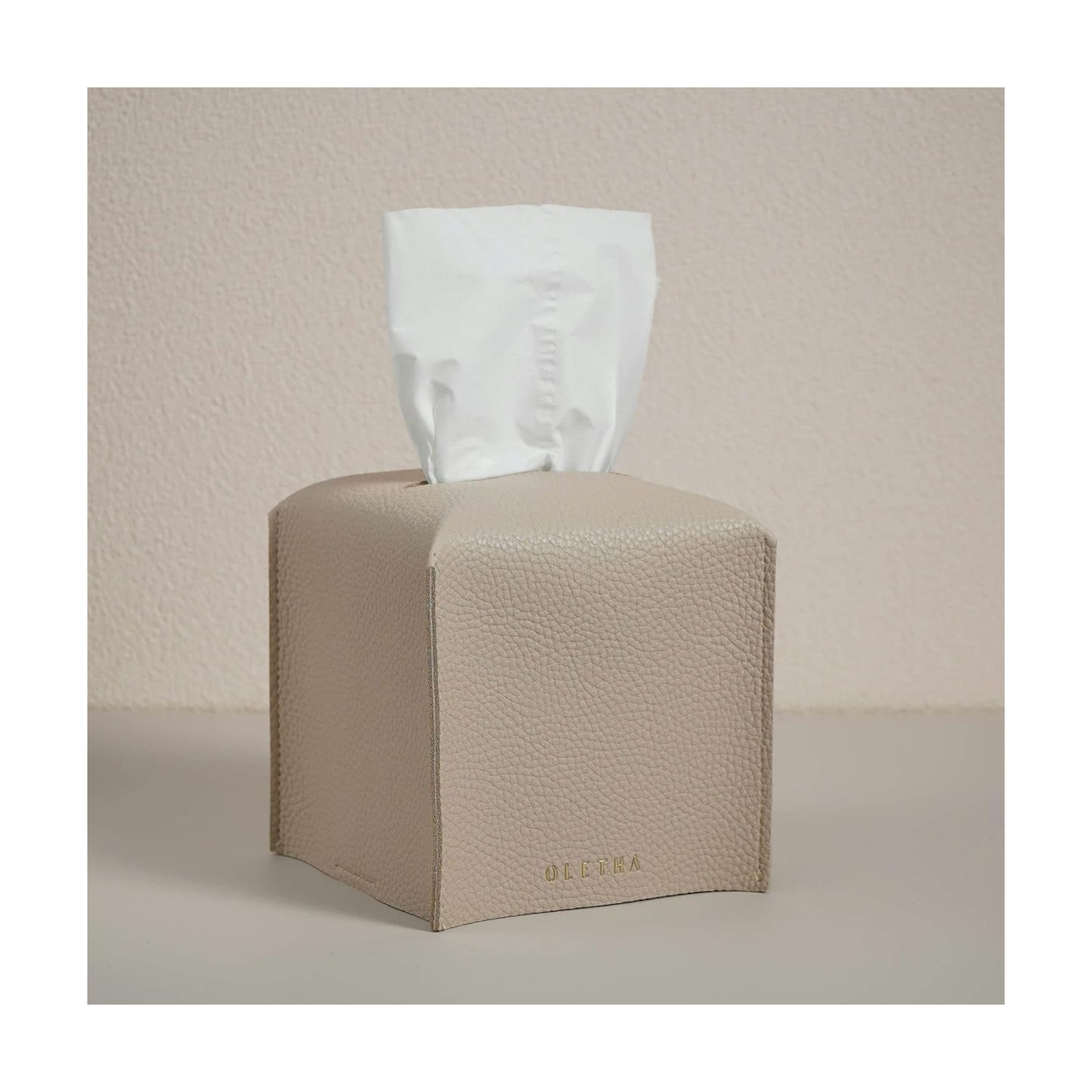 Light / Square Tissue Box Cover / Light Taupe / Set of 2