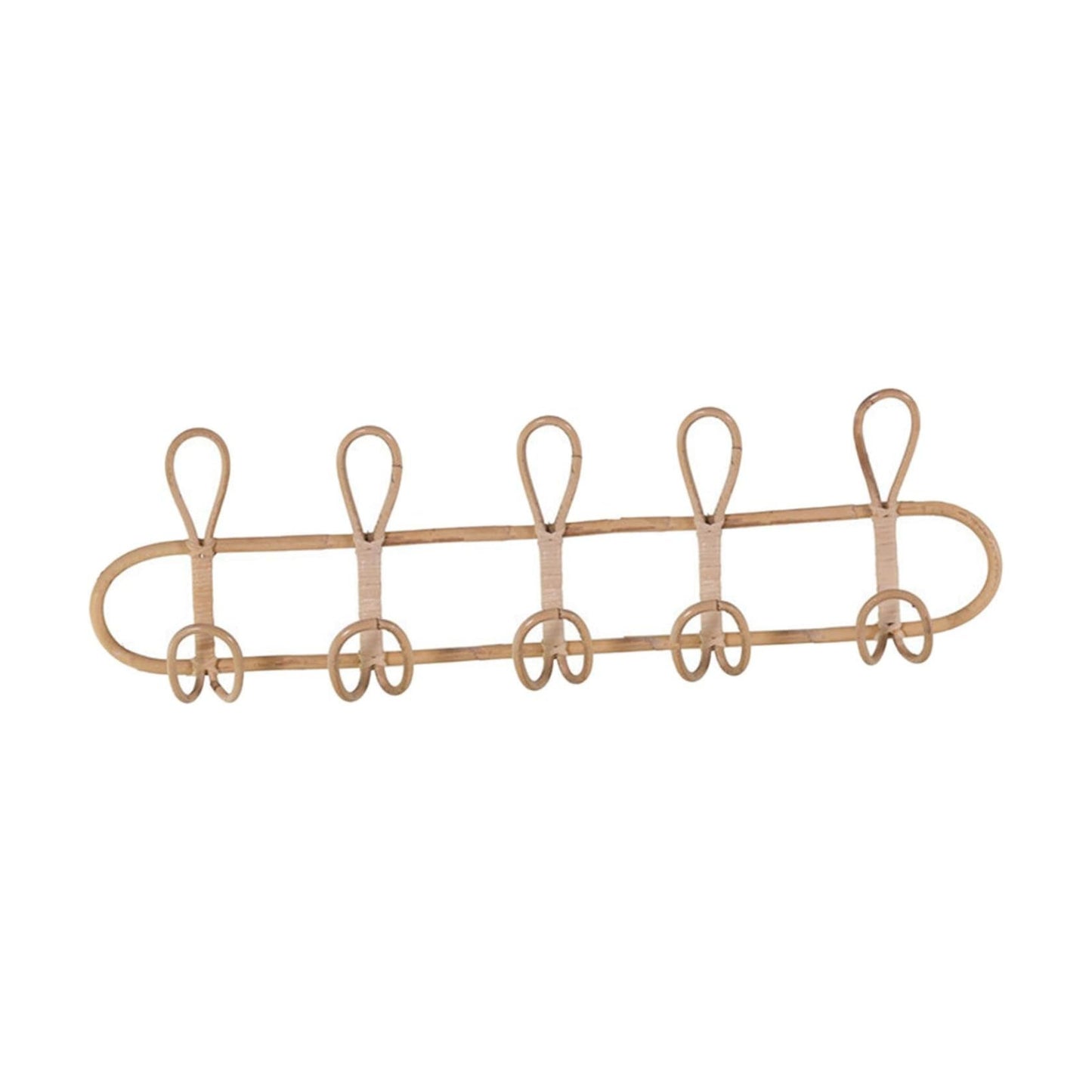 Wall Coat Rack Rattan Ornament Hanging Storage Organizer Hooks Holder Clothes Hooks Door / 5 Hooks