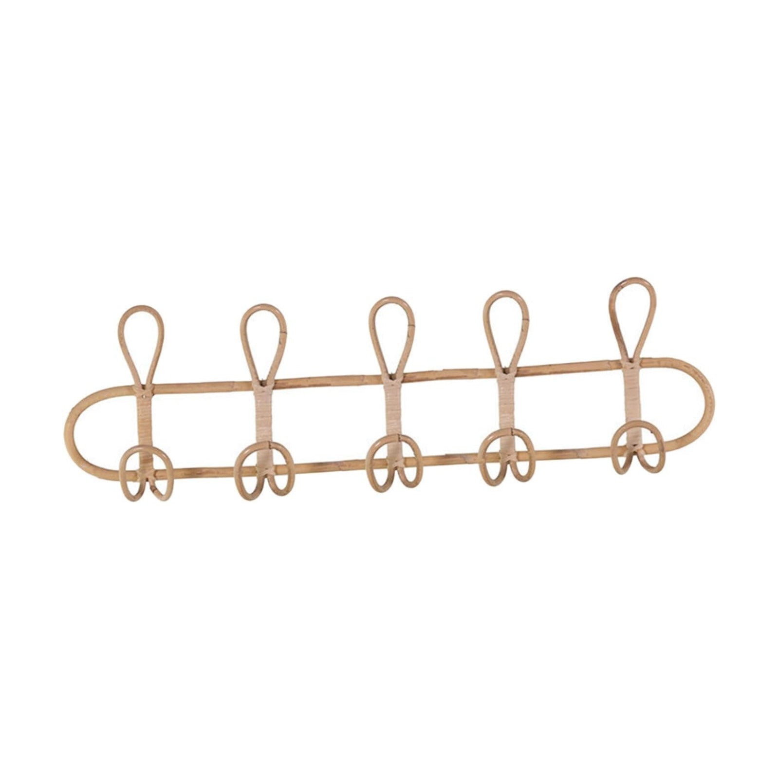 Wall Coat Rack Rattan Ornament Hanging Storage Organizer Hooks Holder Clothes Hooks Door / 5 Hooks