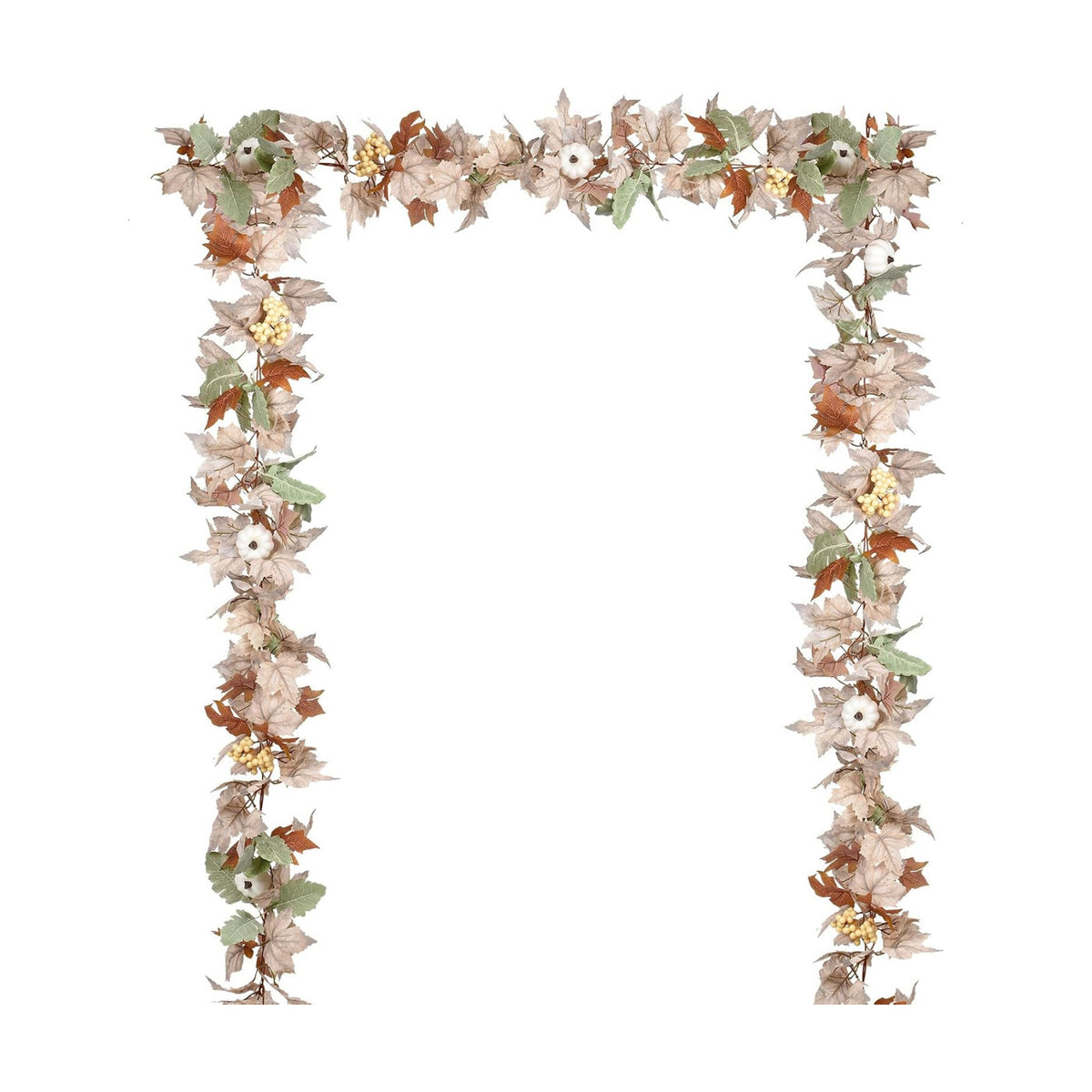 DearHouse Fall Maple Leaf Garland, 5.9Ft Hanging Vine Artificial Autumn Foliage for Thanksgiving, Home, Wedding, Fireplace, Party, Christmas Decor (White)