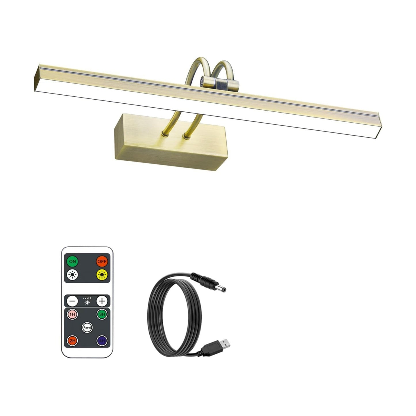 Rechargeable Picture Light with Remote, 13", Antique Brass | 5000mAh Battery Operated, 2 Colors Gallery Light, 280LM