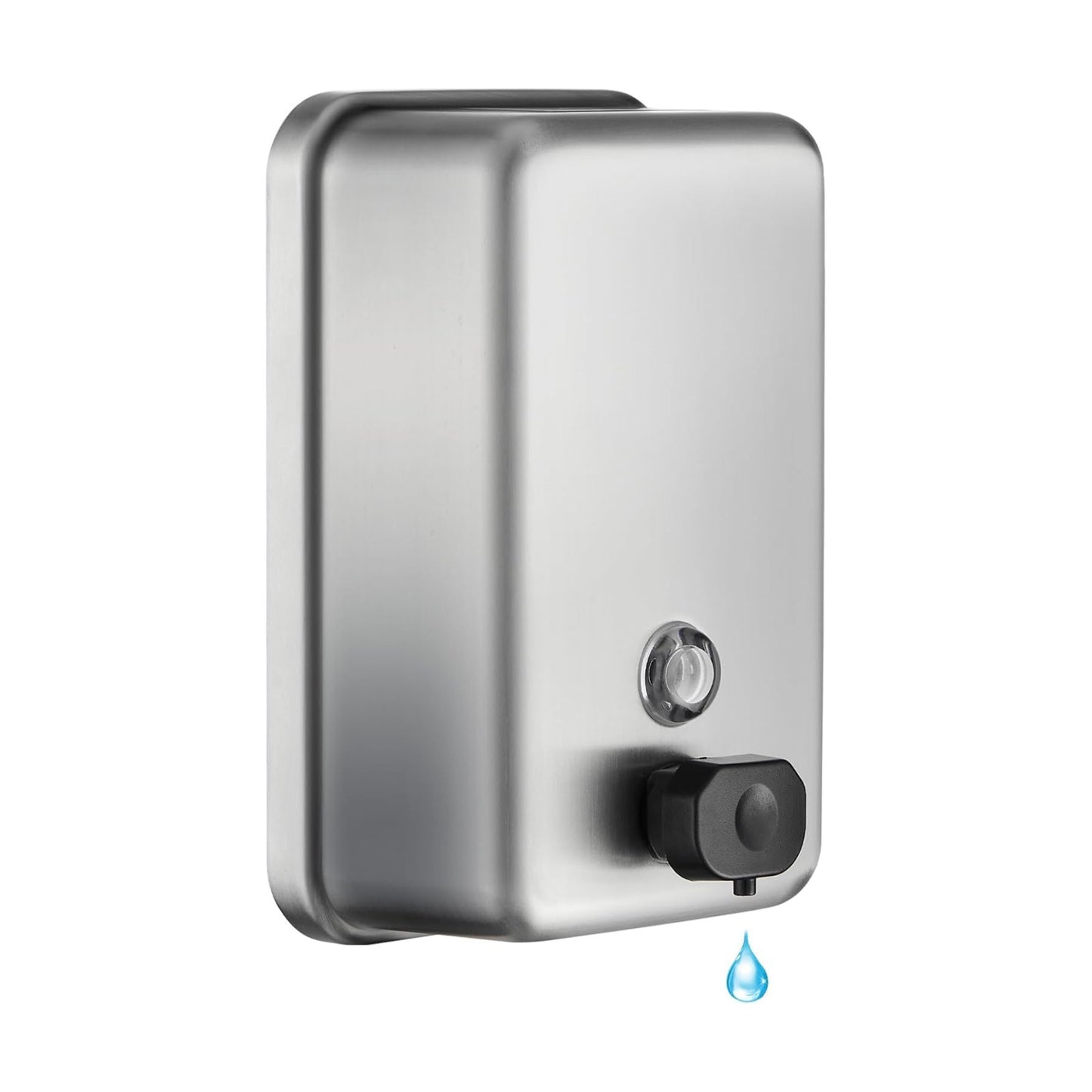 Commercial Wall Mount Soap Dispenser - Stainless Steel Bathroom Hand Soap 38.8oz Liquid - Anti-Leak Pump and Large