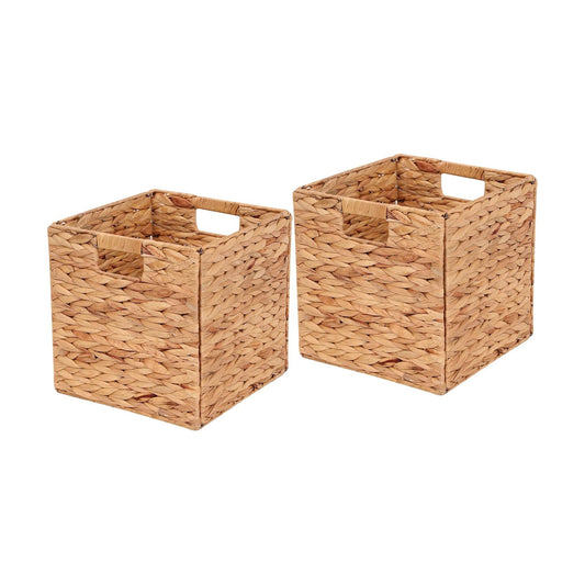 Water Hyacinth Storage Baskets Wicker Storage Cubes Set of 2Baskets / 11 x 11 x 11