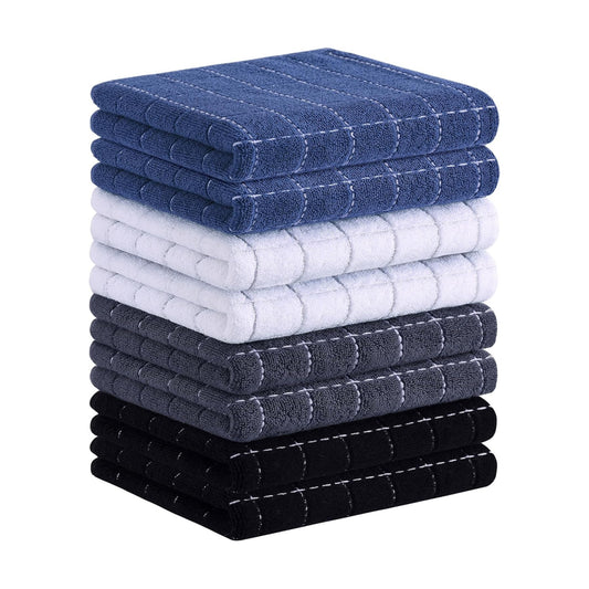 Homaxy 100% Cotton Terry Kitchen Towels, 8 Pack, Multiple Color | Ultra Soft and Absorbent Dish Towels for Kitchen